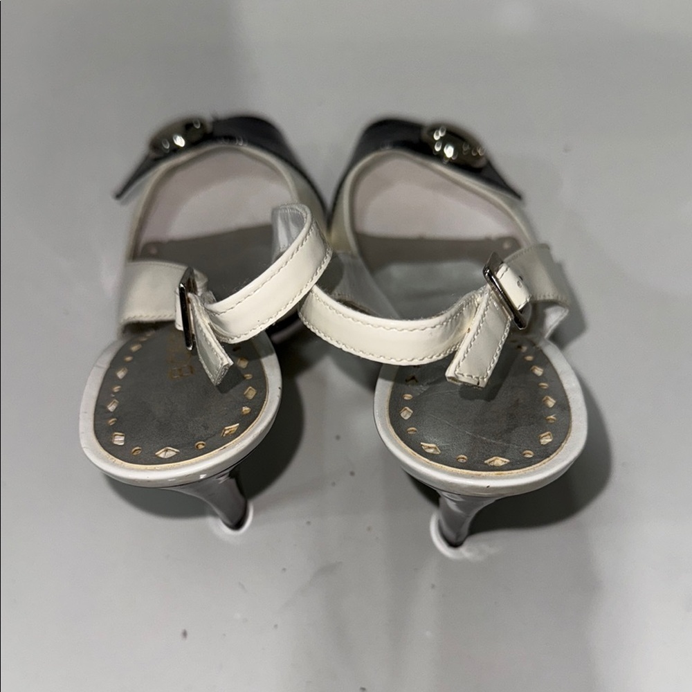 BCBGirls White and Black Slingback Heels - Picture 4 of 11